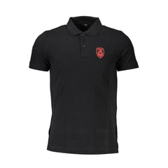 Cavalli Class Black Cotton Men Polo Shirt - Polos