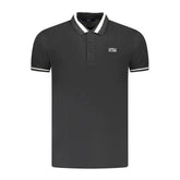 Cavalli Class Black Cotton Men Polo Shirt - Polos
