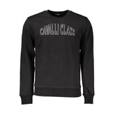 Cavalli Class Black Cotton Men Sweater - Sweatshirts