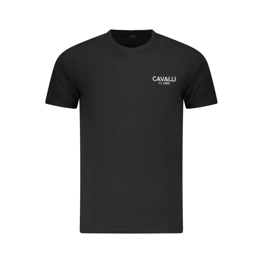 Cavalli Class Black Cotton Men T-Shirt