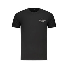 Cavalli Class Black Cotton Men T-Shirt