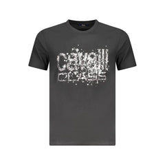 Cavalli Class Black Cotton Men T-Shirt - T-Shirts