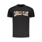Cavalli Class Black Cotton Men T-Shirt - T-Shirts