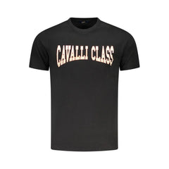 Cavalli Class Black Cotton Men T-Shirt - T-Shirts