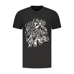 Cavalli Class Black Cotton Men T-Shirt - T-Shirts