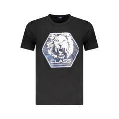 Cavalli Class Black Cotton Men T-Shirt - T-Shirts