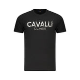 Cavalli Class Black Cotton Men T-Shirt - T-Shirts