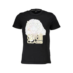 Cavalli Class Black Cotton Men T-Shirt - XL - T-Shirts