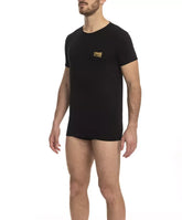 Cavalli Class Black Cotton Men’s T-Shirt - T-Shirts