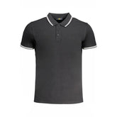 Cavalli Class Black Cotton Polo Shirt - Polos