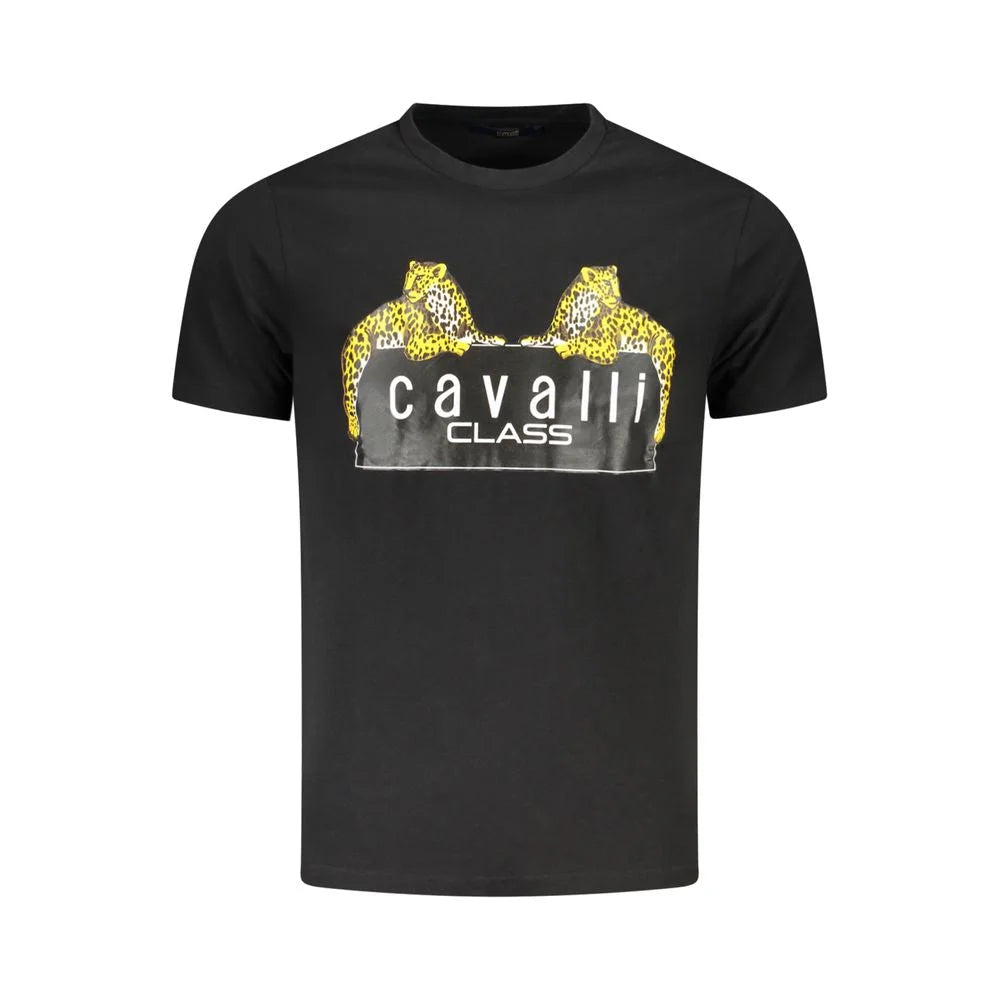 Cavalli Class Black Cotton T-Shirt