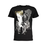 Cavalli Class Black Cotton T-Shirt - T-Shirts