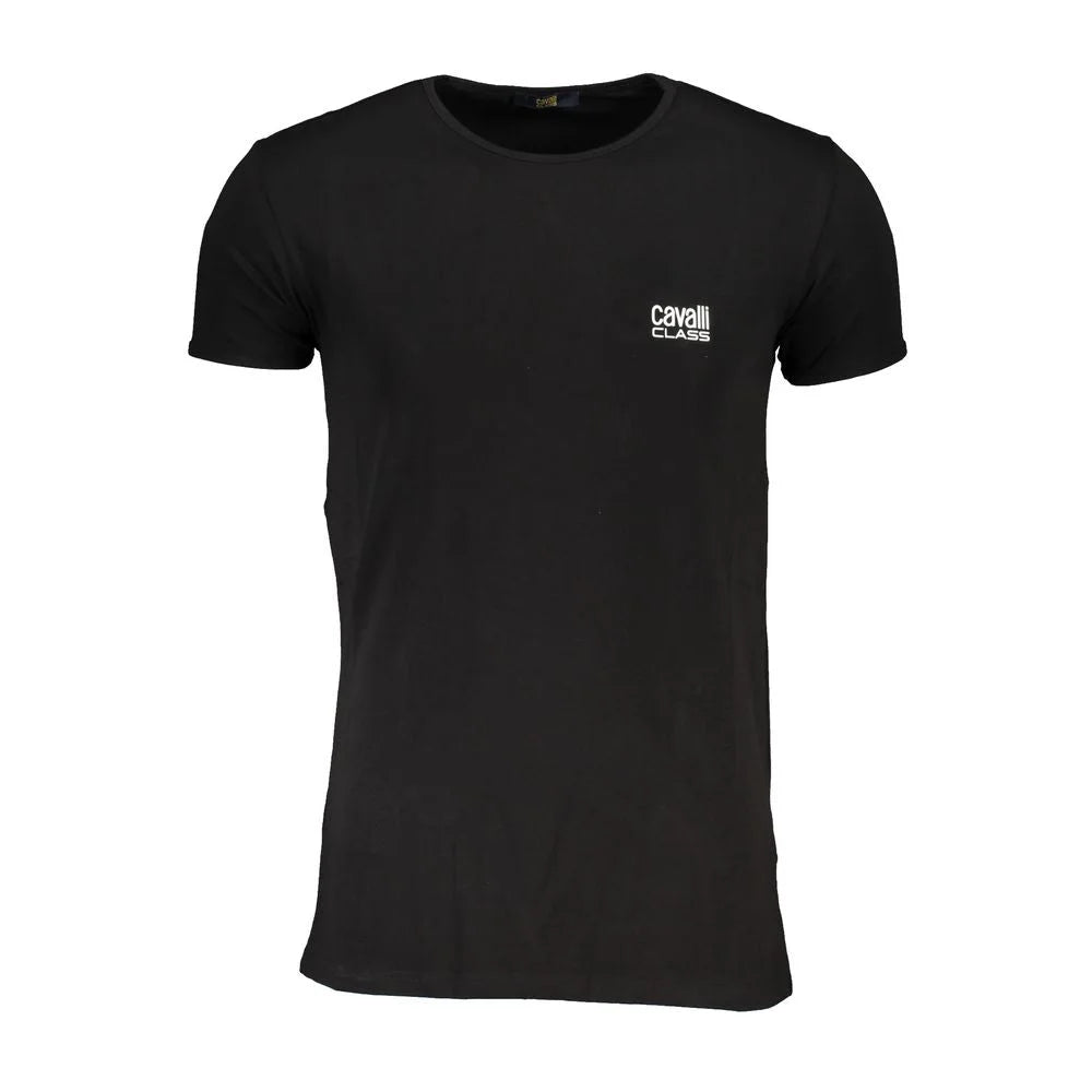 Cavalli Class Black Cotton T-Shirt - T-Shirts