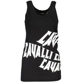 Cavalli Class Black Cotton Tank Top