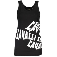 Cavalli Class Black Cotton Tank Top
