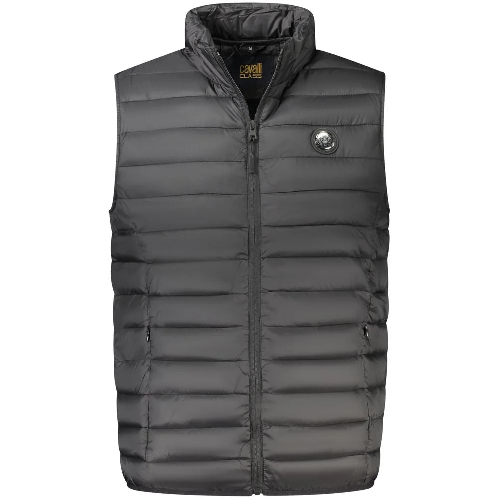 Cavalli Class Black Polyester Men Jacket - Vests