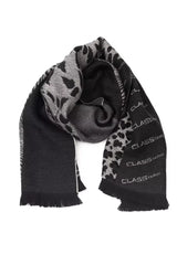 Cavalli Class Black Wool Men Scarf - Scarves & Shawls