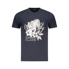 Cavalli Class Blue Cotton Men T-Shirt - T-Shirts