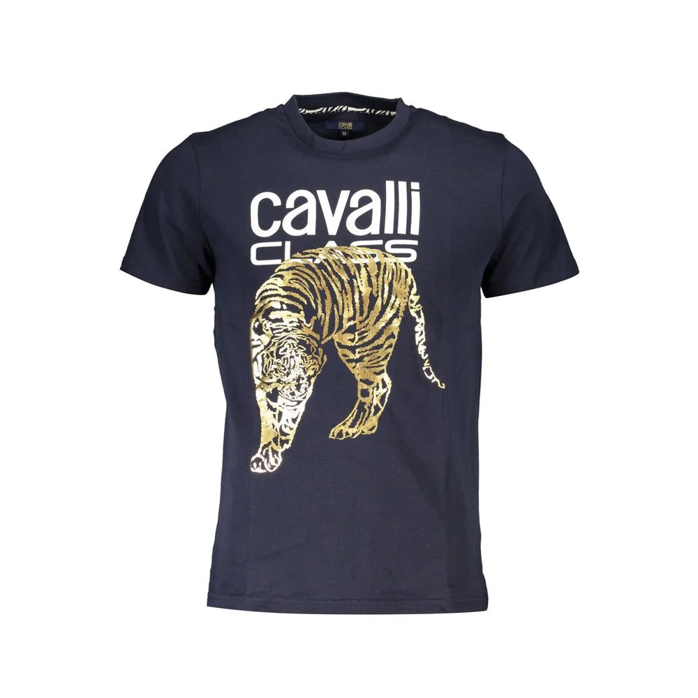 Cavalli Class Blue Cotton Men T-Shirt - XL - T-Shirts