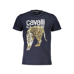 Cavalli Class Blue Cotton Men T-Shirt - XL - T-Shirts