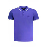 Cavalli Class Blue Cotton Polo Shirt - Polos