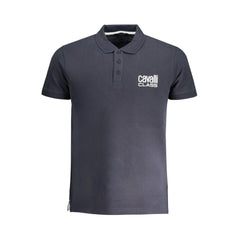 Cavalli Class Blue Cotton Polo Shirt - Polos