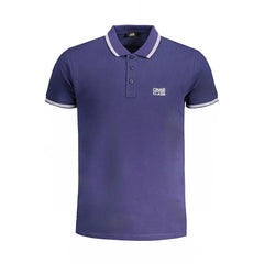 Cavalli Class Blue Cotton Polo Shirt - Polos