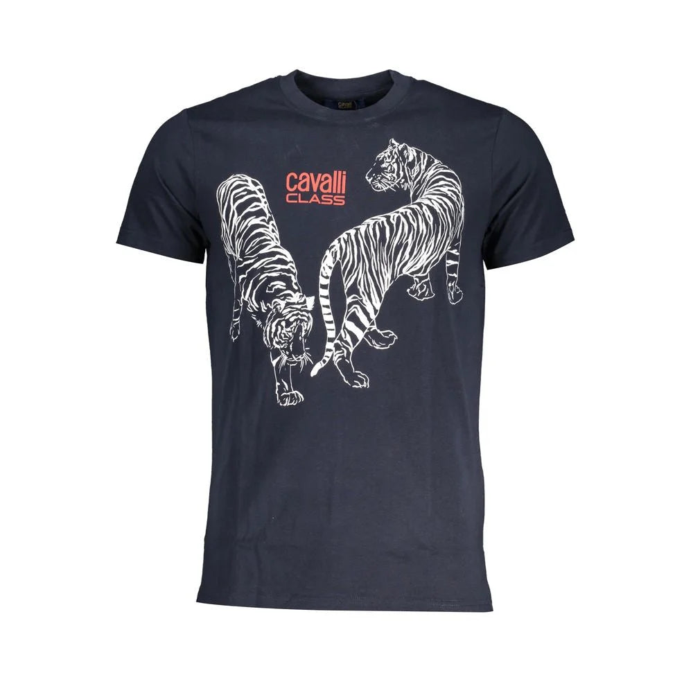 Cavalli Class Blue Cotton T-Shirt - T-Shirts