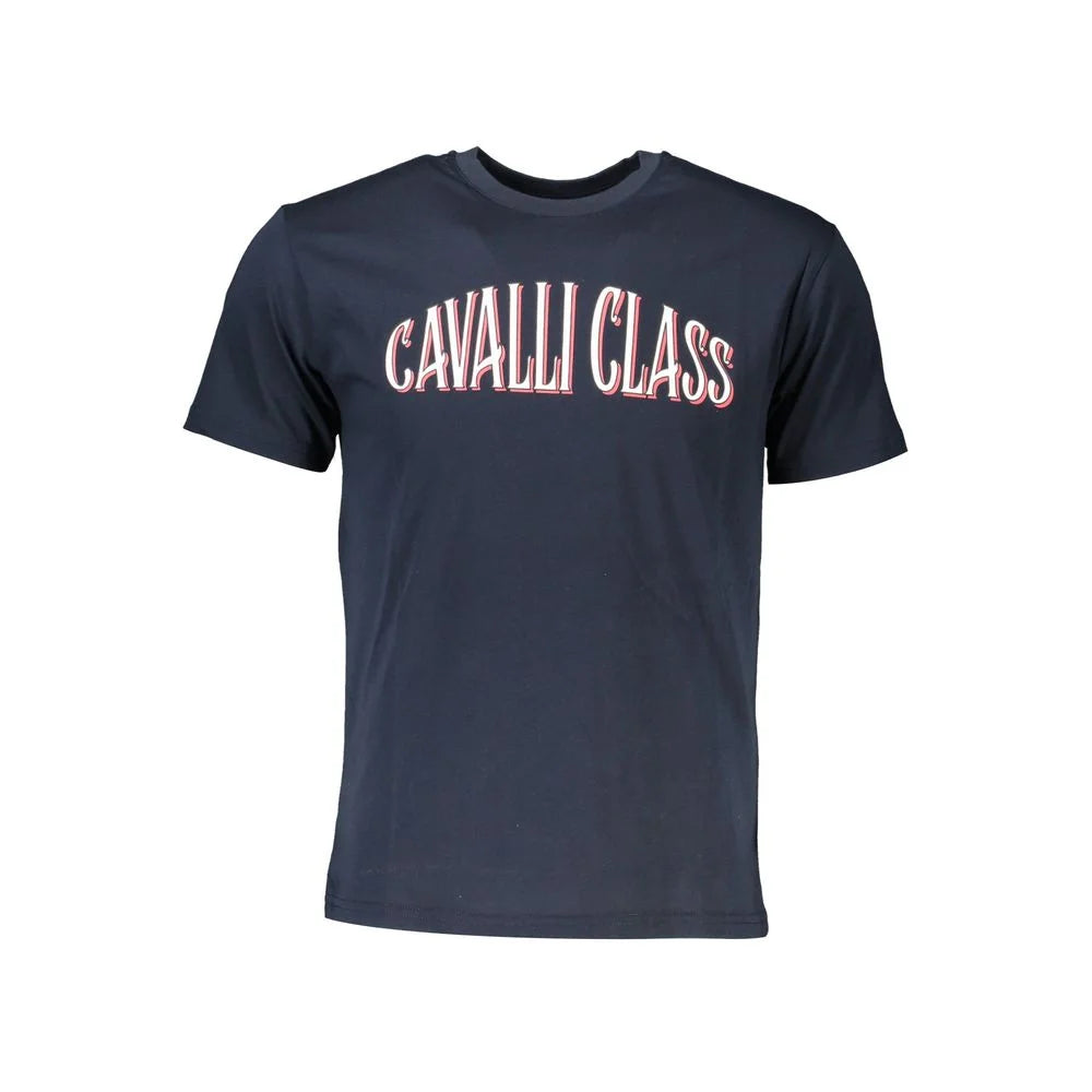Cavalli Class Blue Cotton T-Shirt - XXL - T-Shirts