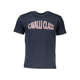 Cavalli Class Blue Cotton T-Shirt - XXL - T-Shirts