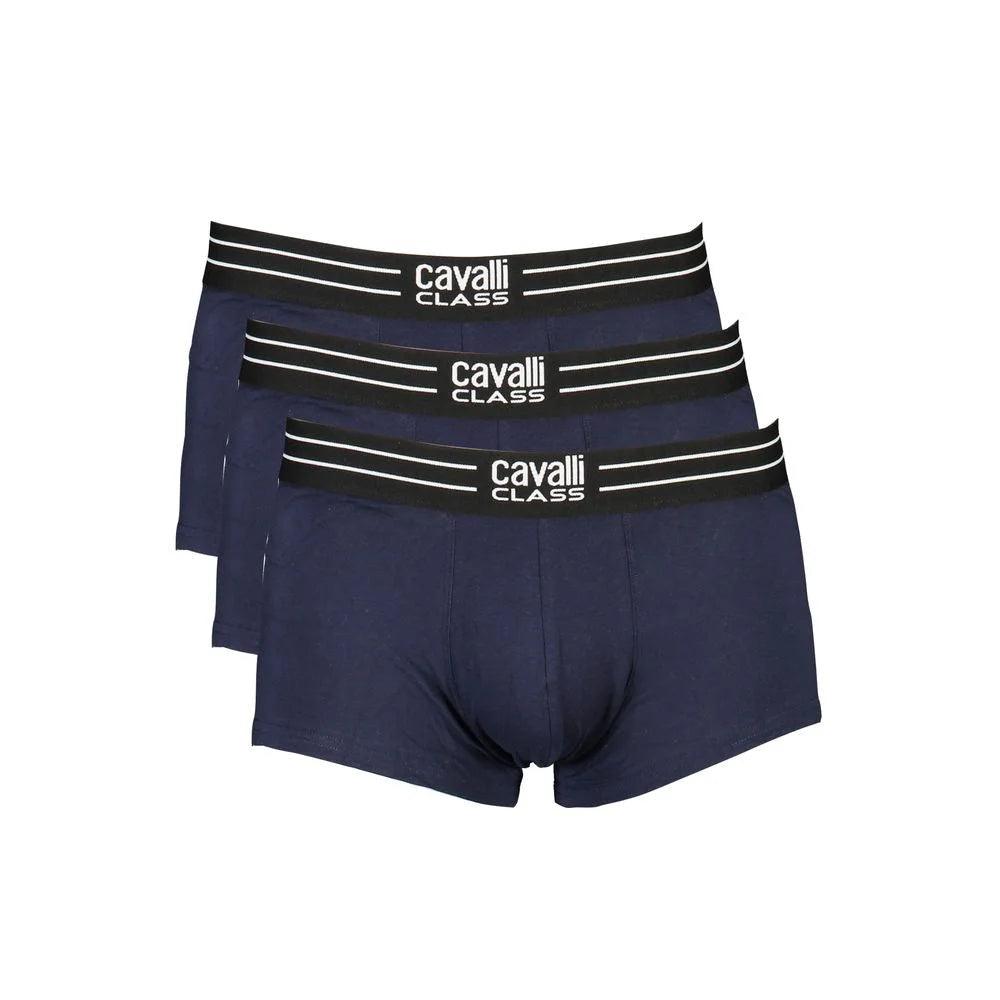 Cavalli Class Blue Cotton Underwear - S - Boxer Briefs