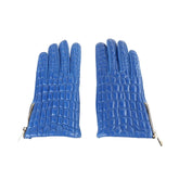 Cavalli Class Blue Lambskin Women Glove - 7.5|S - Gloves & Mittens