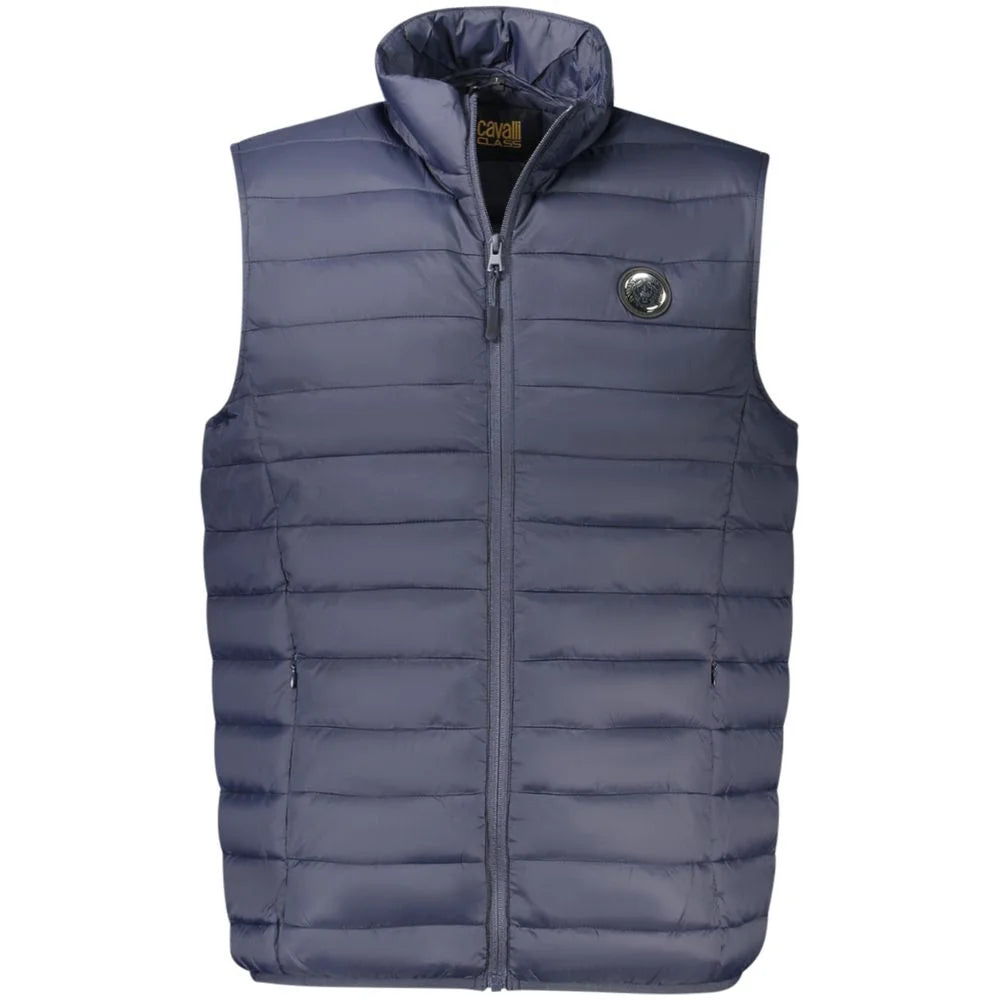 Cavalli Class Blue Polyester Men Jacket - Vests
