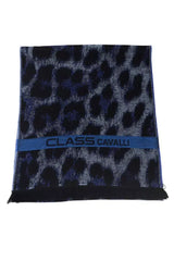 Cavalli Class Blue Wool Men Scarf - Scarves & Shawls