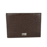 Cavalli Class Brown Calfskin Men Card Holder - Card Cases