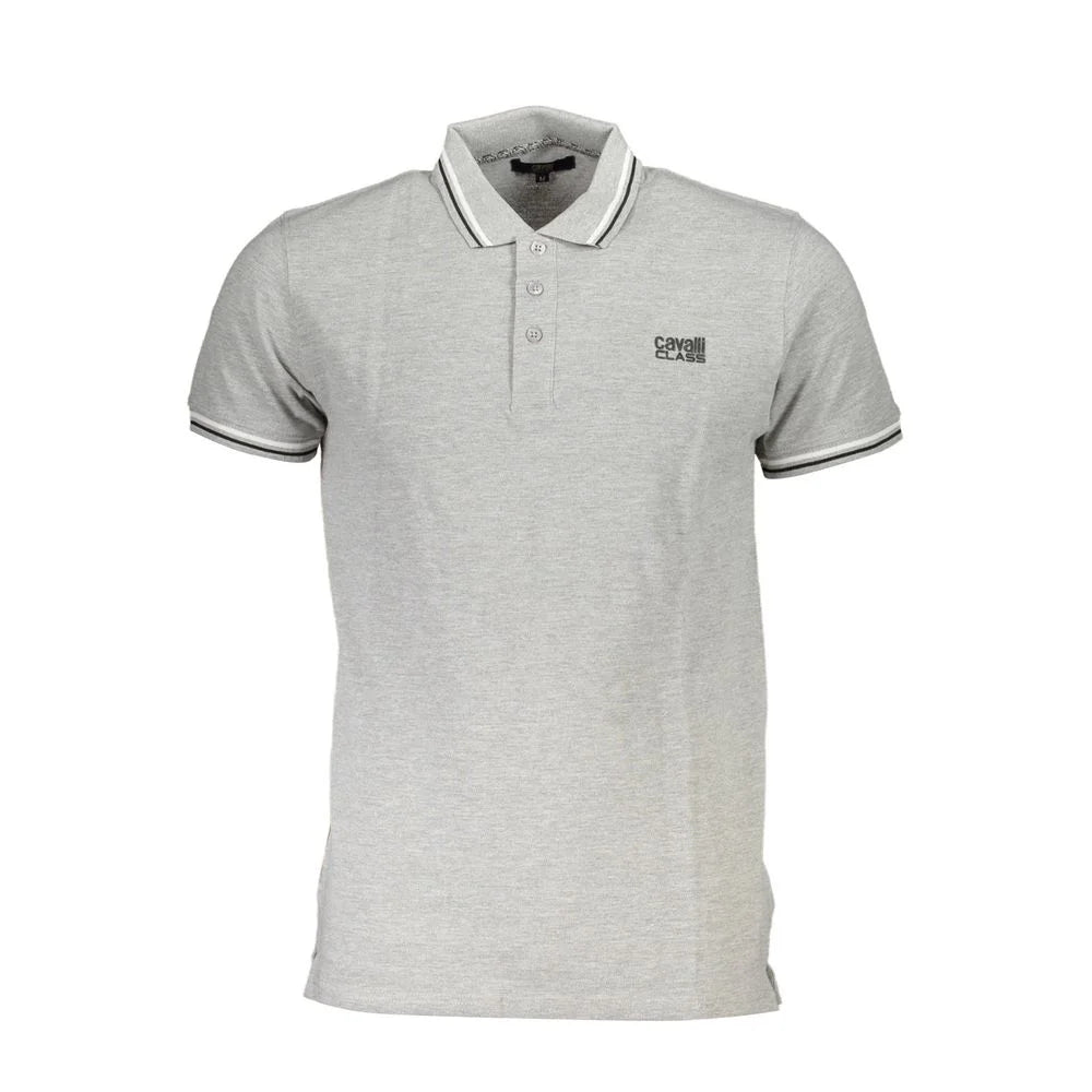 Cavalli Class Brown Cotton Men Polo Shirt - Polos