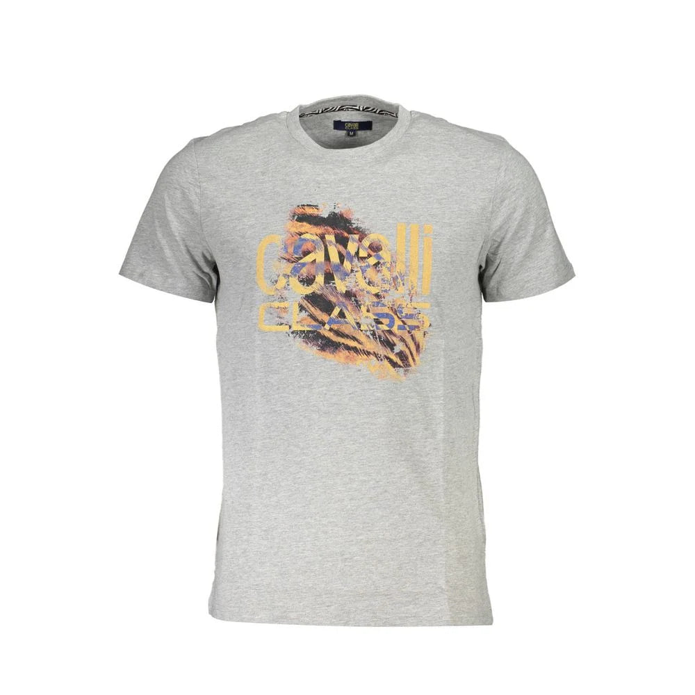 Cavalli Class Brown Cotton Men T-Shirt - T-Shirts