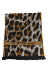 Cavalli Class Brown Wool Men Scarf - Scarves & Shawls