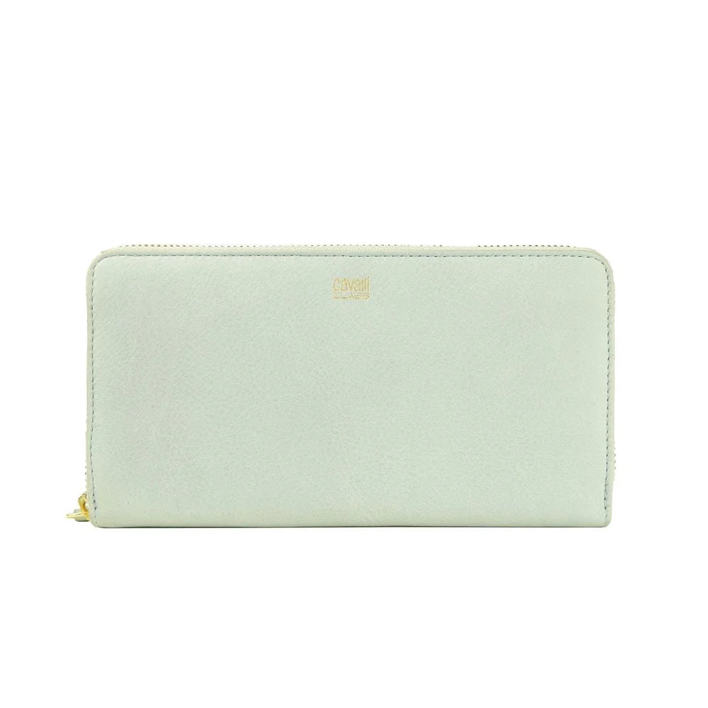 Cavalli Class Gray Calfskin Women Wallet - Wallets