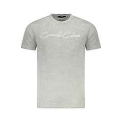 Cavalli Class Gray Cotton Men T-Shirt - T-Shirts