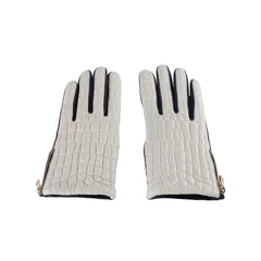 Cavalli Class Gray Lambskin Women Glove - 7.5|S - Gloves & Mittens