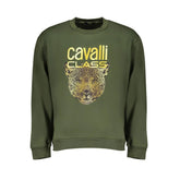 Cavalli Class Green Cotton Men Sweater - M