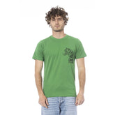 Cavalli Class Green Cotton Men T-Shirt - L - T-Shirts