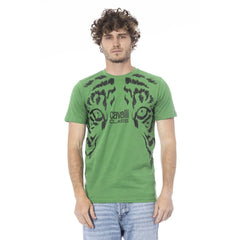 Cavalli Class Green Cotton Men T-Shirt - M - T-Shirts