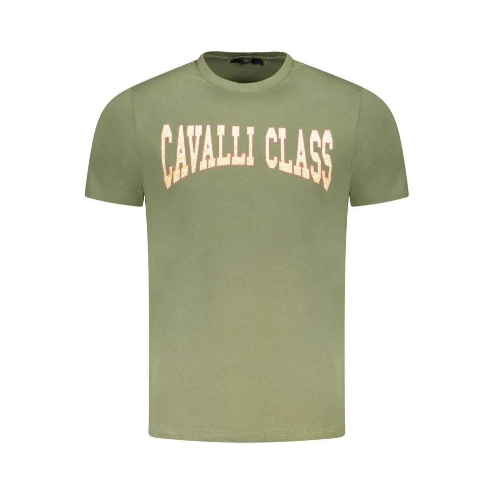 Cavalli Class Green Cotton Men T-Shirt - T-Shirts