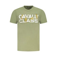Cavalli Class Green Cotton Men T-Shirt - T-Shirts