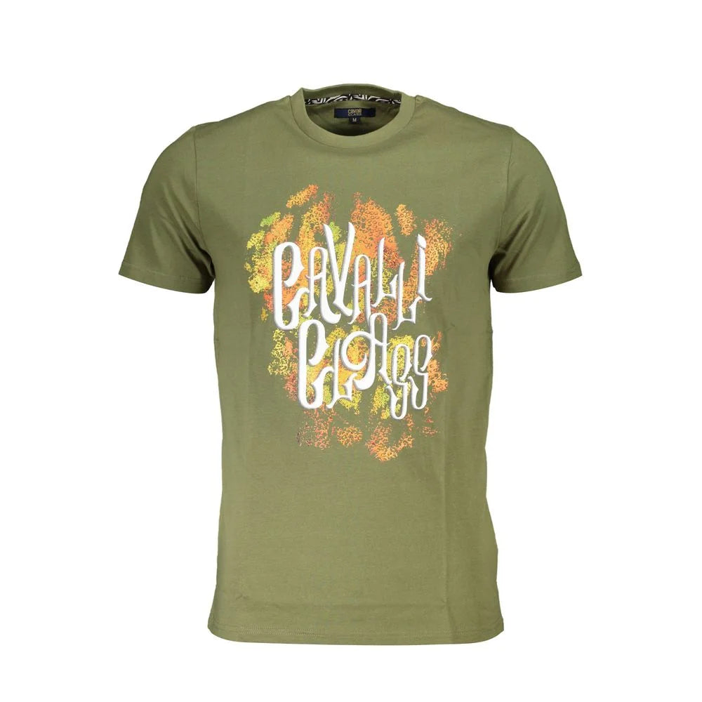 Cavalli Class Green Cotton Men T-Shirt - T-Shirts