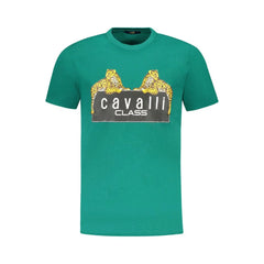 Cavalli Class Green Cotton Men T-Shirt - T-Shirts