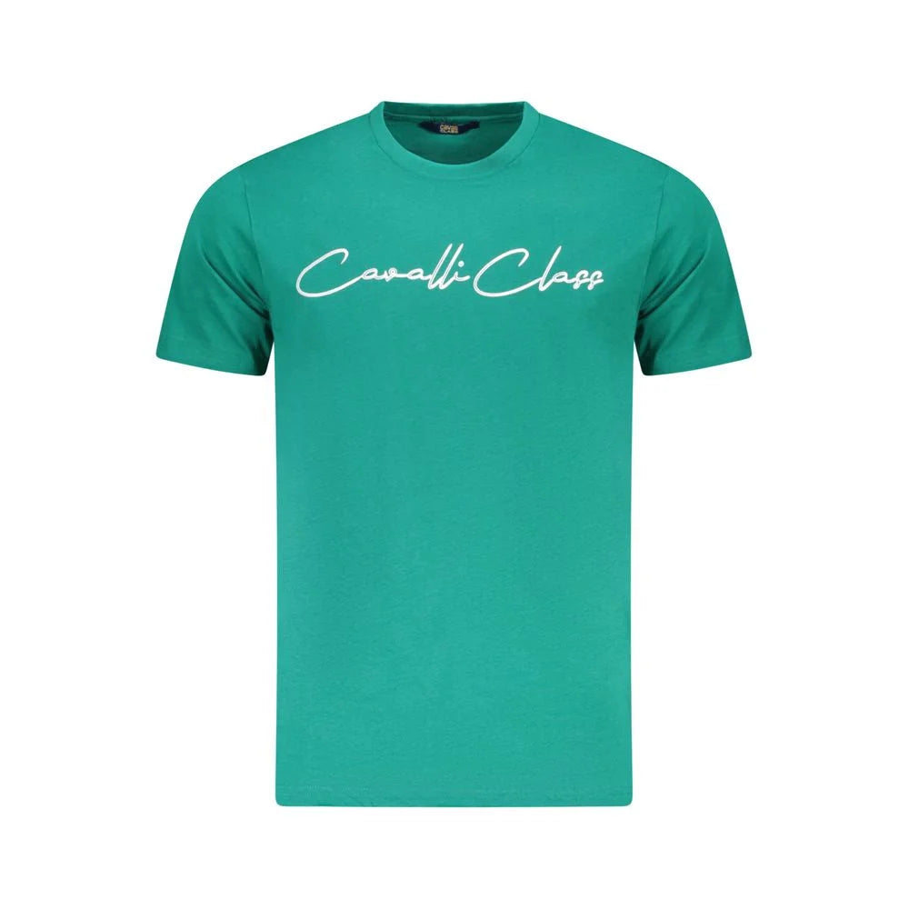 Cavalli Class Green Cotton Men T-Shirt - T-Shirts