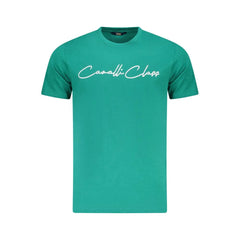 Cavalli Class Green Cotton Men T-Shirt - T-Shirts